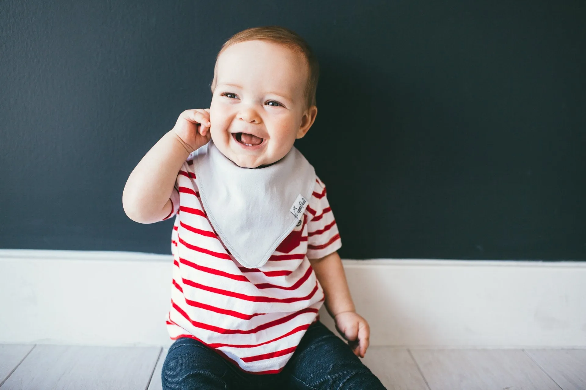 Copper Pearl Oxford Bandana Bib Set