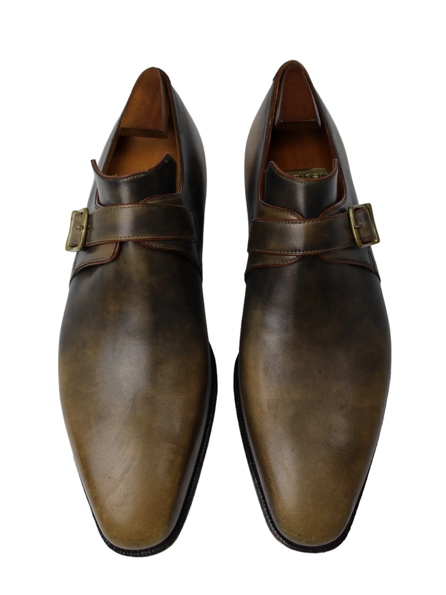 Corthay Olive Green Single Monk