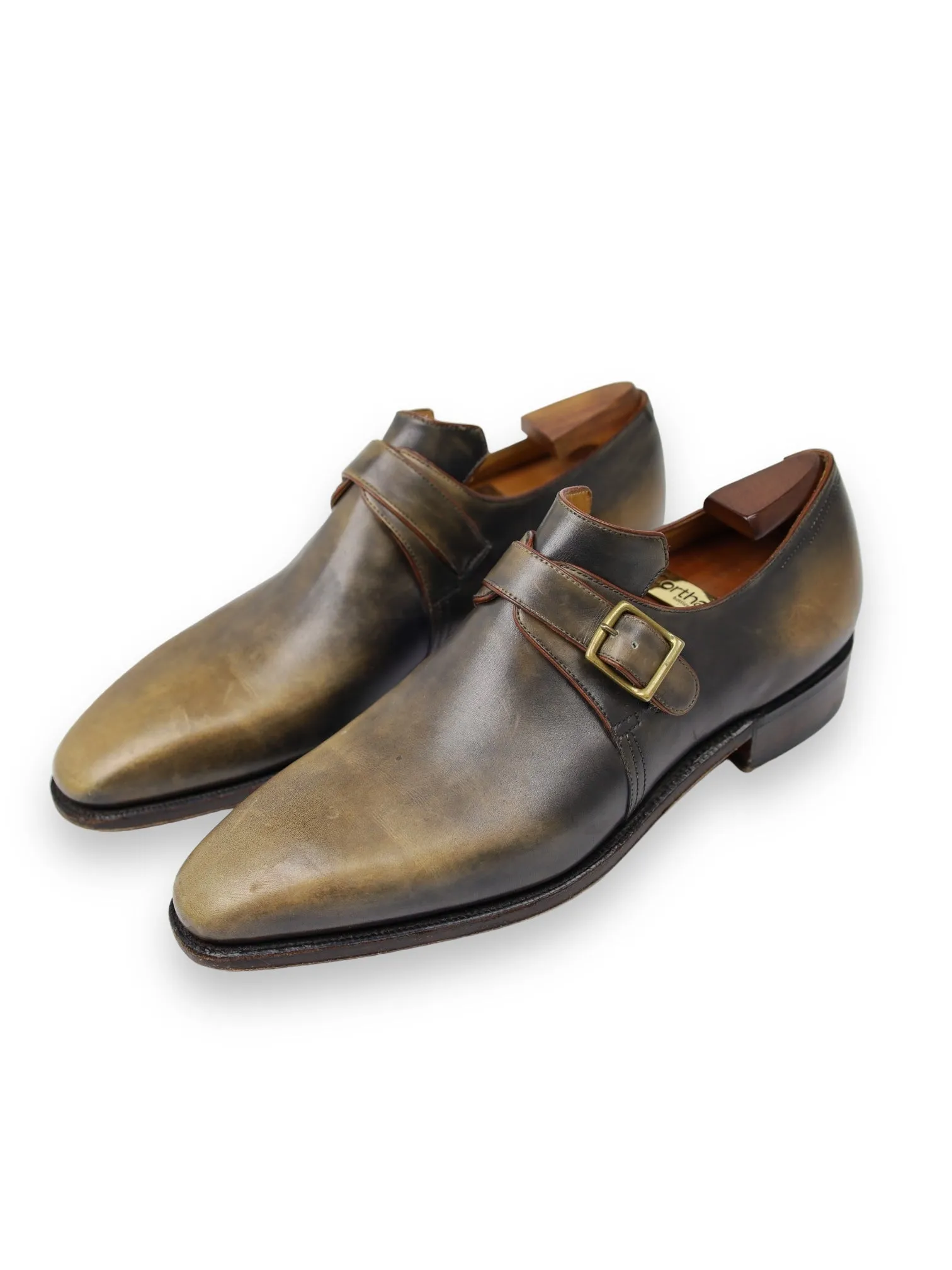 Corthay Olive Green Single Monk