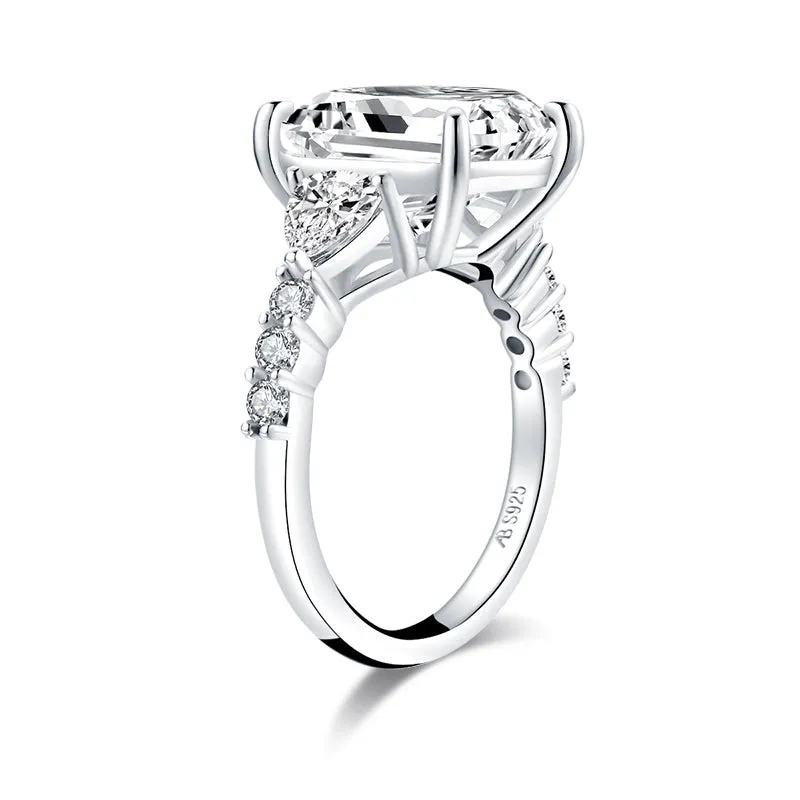 Cushion Created Diamond 3-Stone Vintage Ring