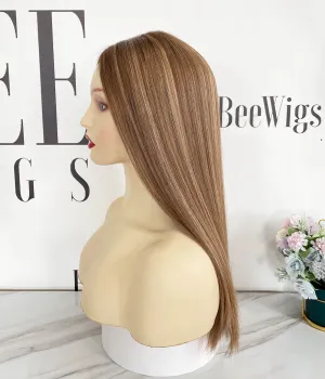 Cuticles Human Hair Blonde Color With Highlights Silk Toppers - Sara