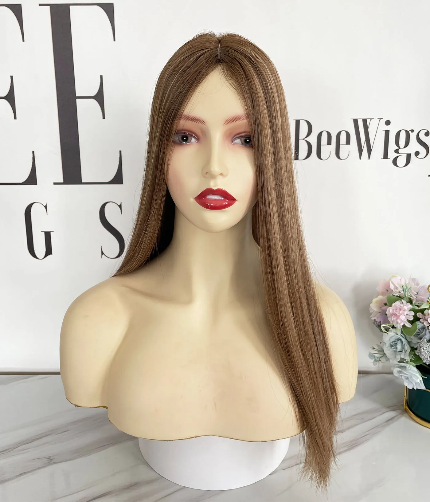 Cuticles Human Hair Blonde Color With Highlights Silk Toppers - Sara