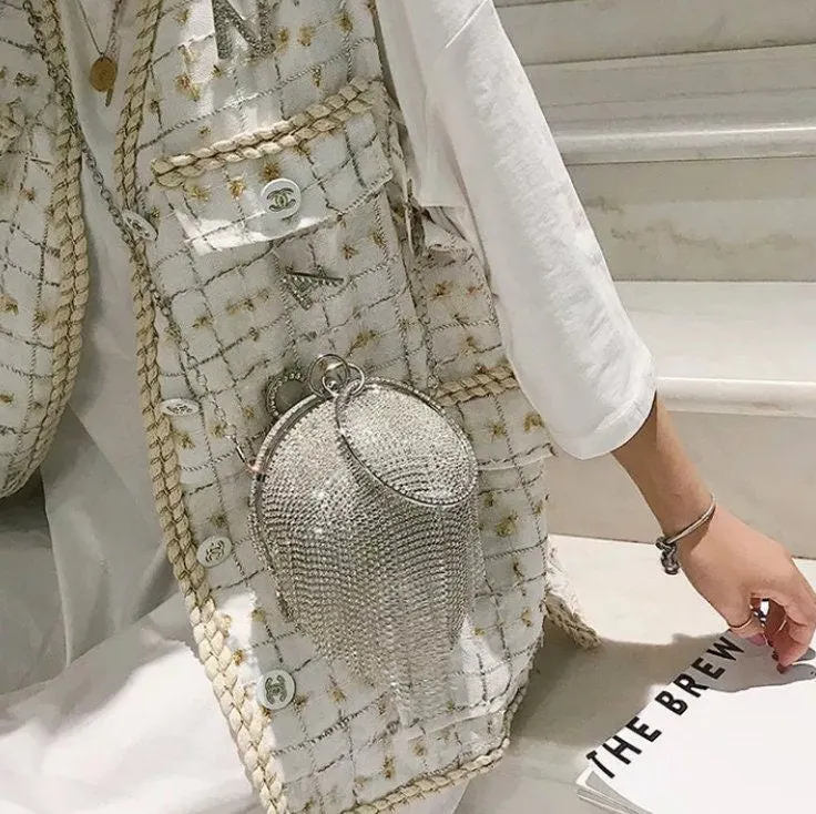 Diamond Handbag | Mini Handbags | Womens Purse | Handbag | Women's Handbags | Rhinestone Handbag | Mini Purse | Diamond Tassel Handbag