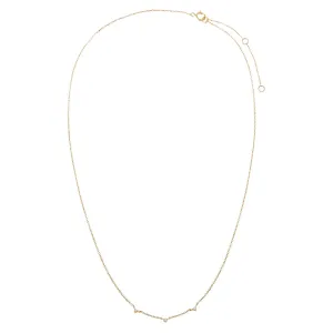 Diamond Trio Solitaire Embedded Necklace 14K