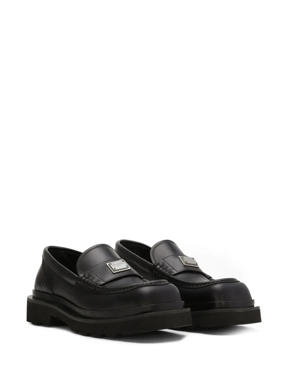 Dolce & Gabbana logo-plaque leather loafers