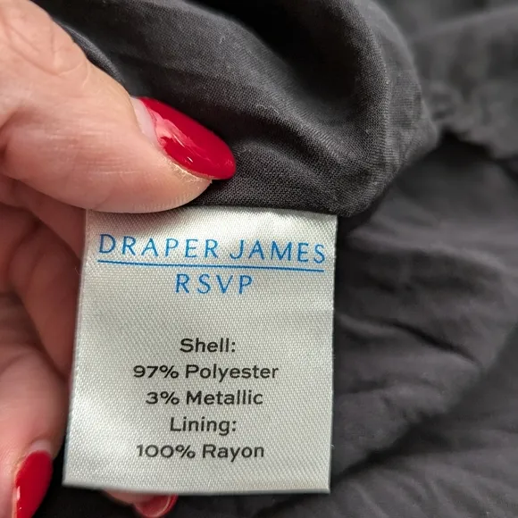 Draper James RSVP Black Tiered Sheer Sleeveless Metallic Maxi Dress Size S
