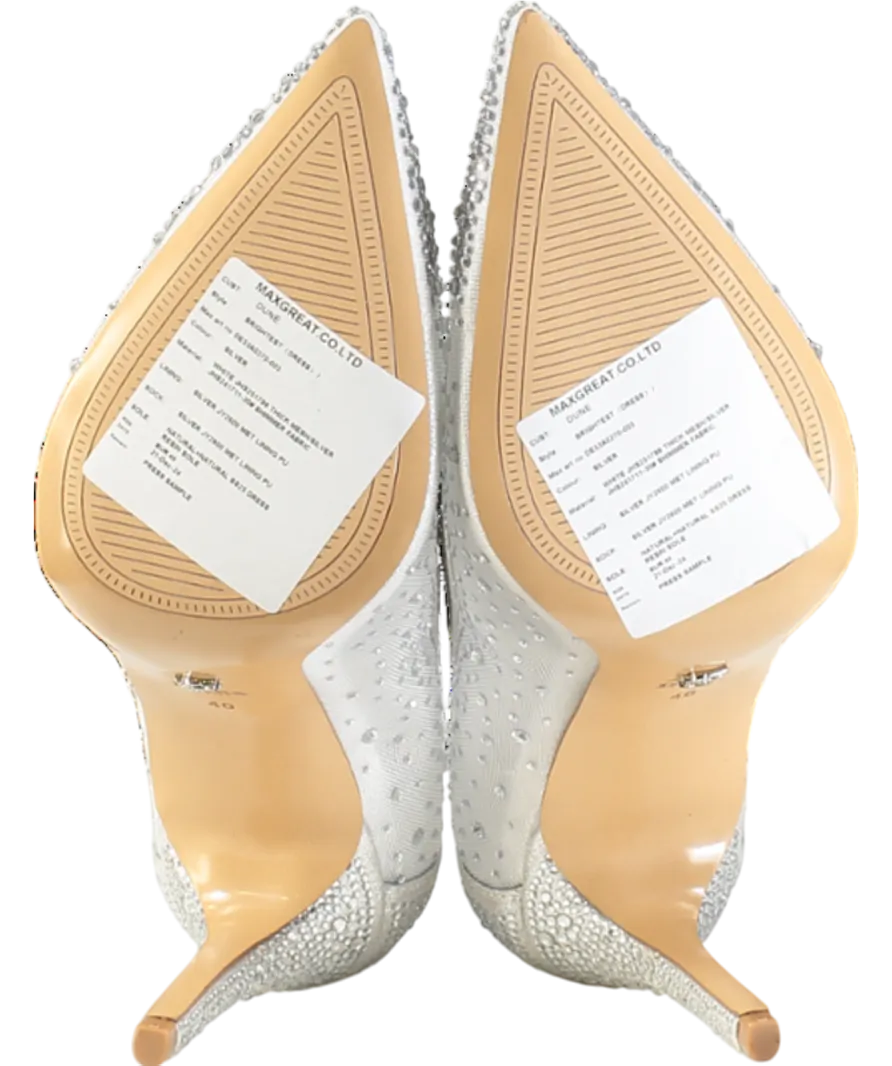 Dune Metallic Brilliantes - Ivory Embellished Wedding Shoes UK 7 EU 40 👠