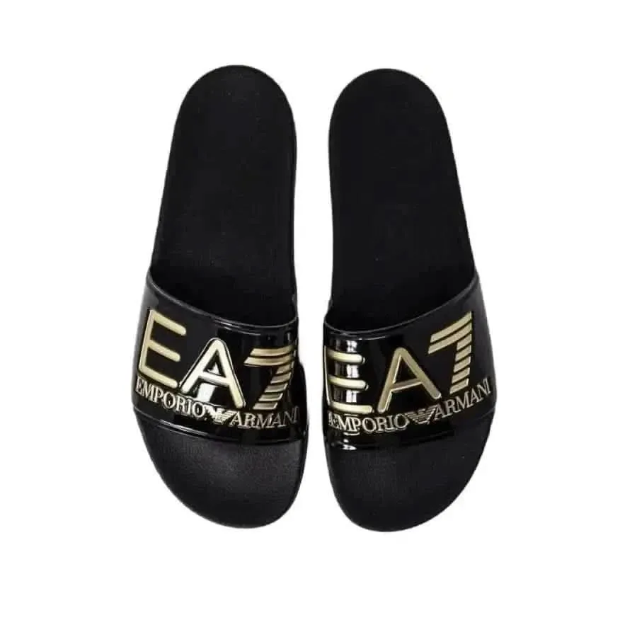 EA7 Women's White Rubber Slip-On Slippers Spring/Summer Collection