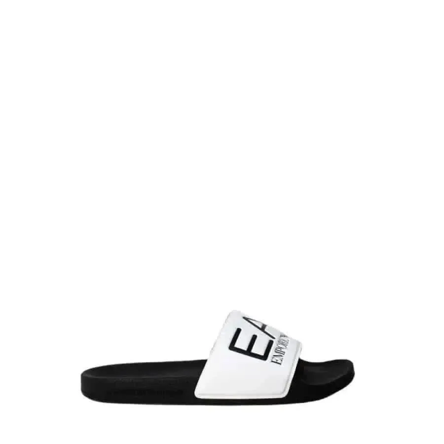 EA7 Women's White Rubber Slip-On Slippers Spring/Summer Collection