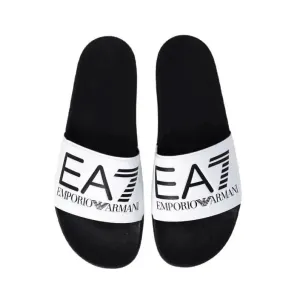 EA7 Women's White Rubber Slip-On Slippers Spring/Summer Collection