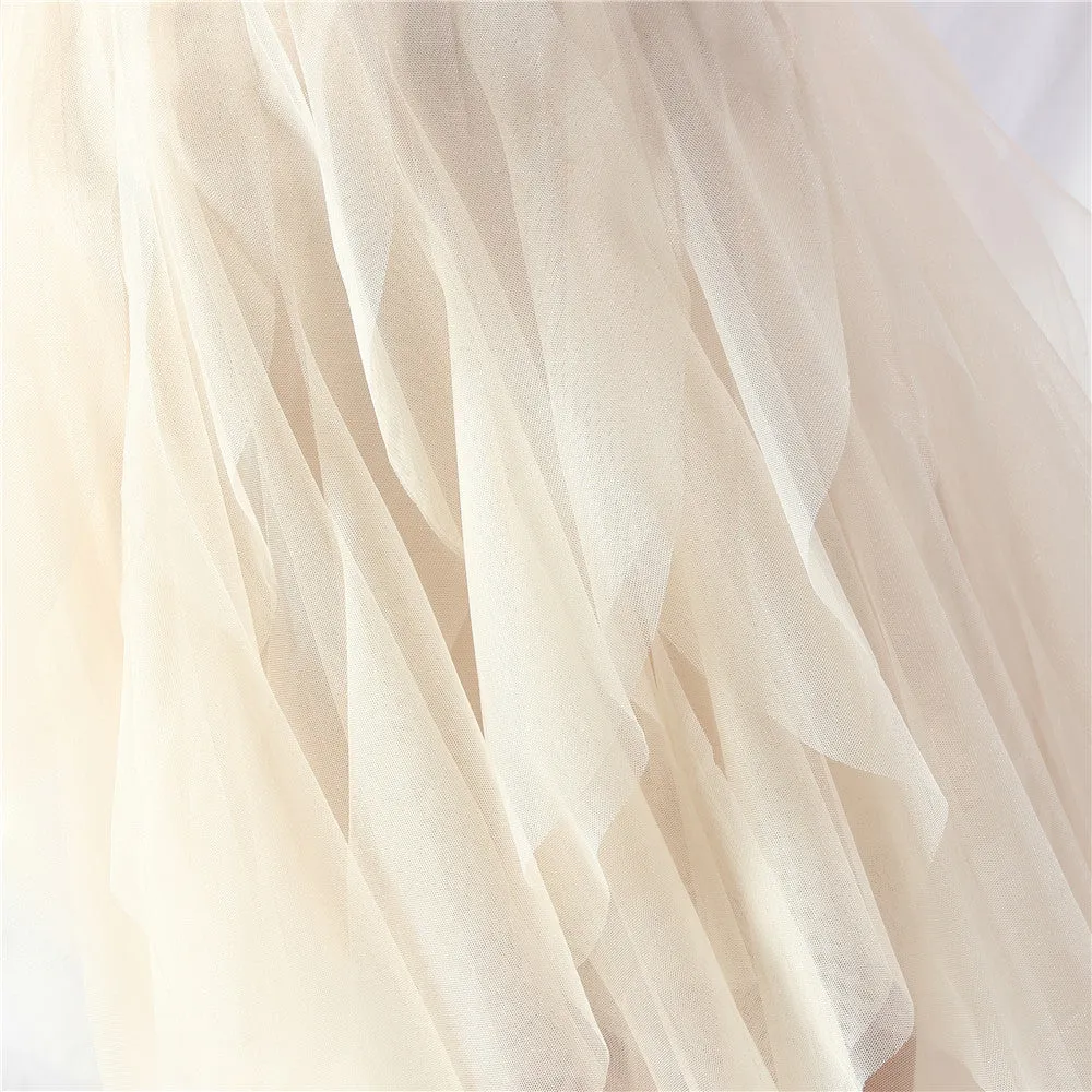 Elegant Feather Floral Sequin Mesh Evening Dress