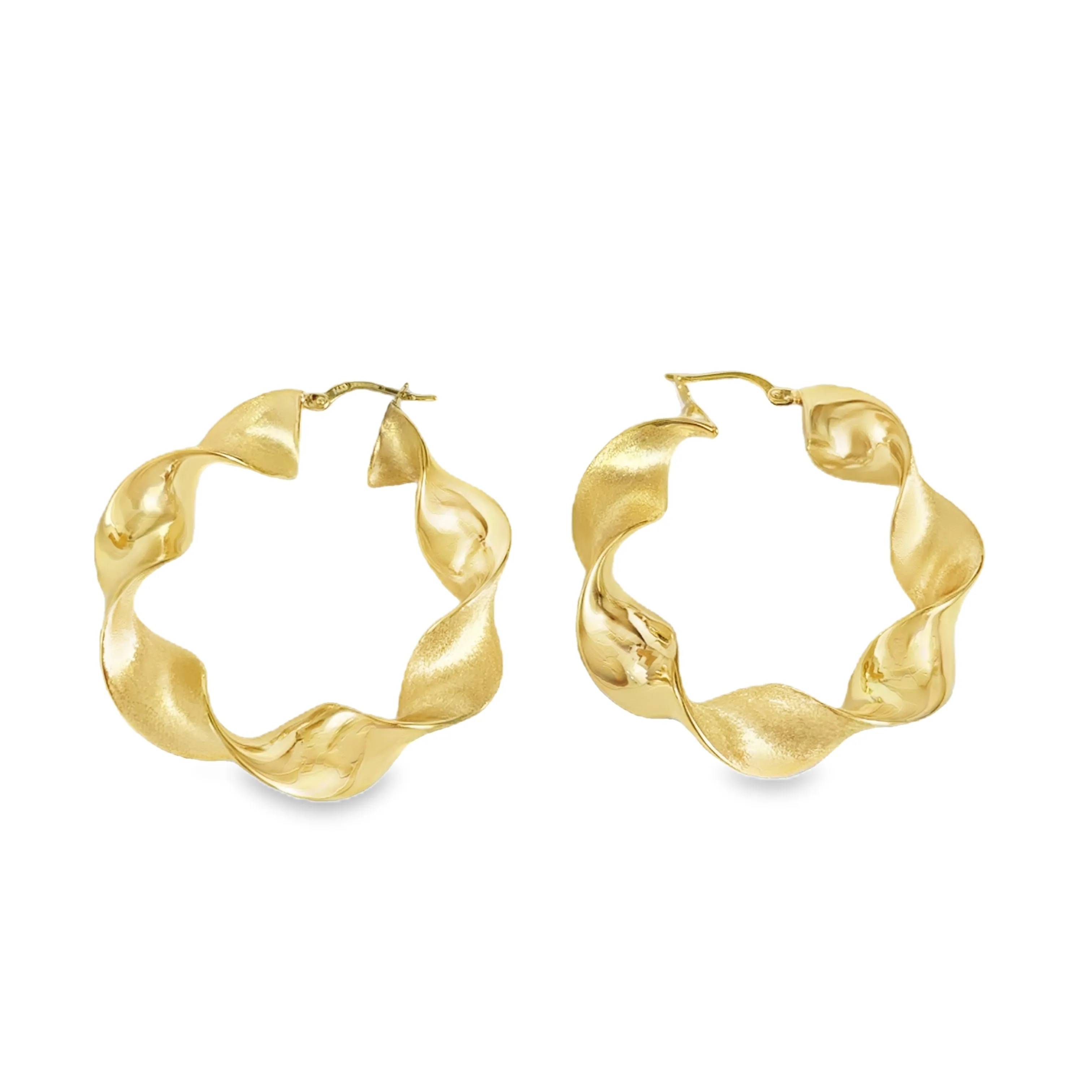 Elegant Gold Hoop Earrings 14k