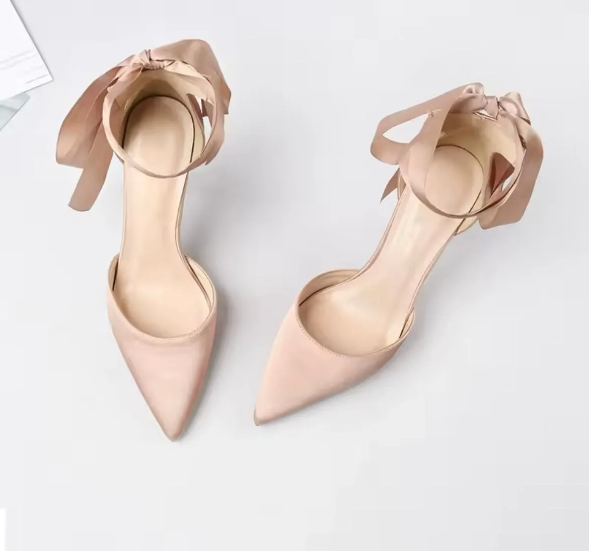 Ella Ribbon Tie Heels