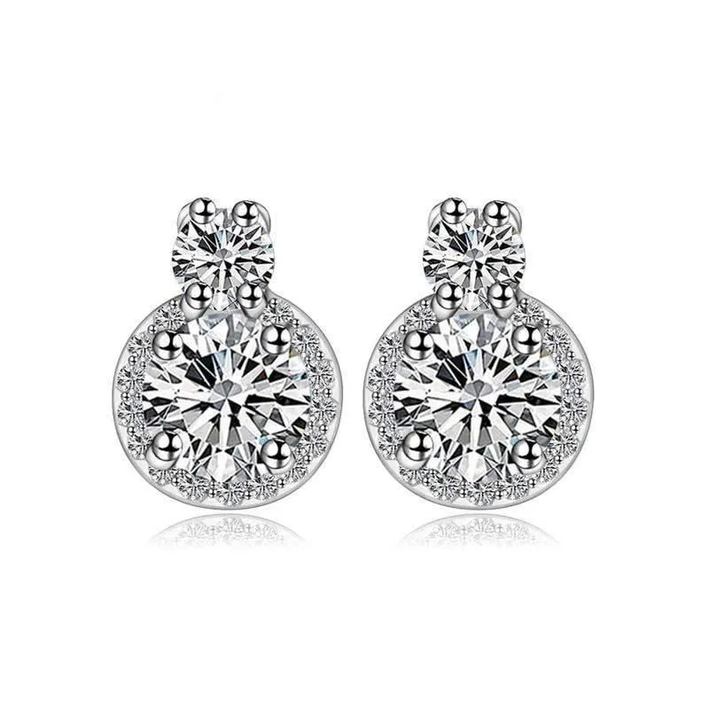 Emily Silver & Cubic Zirconia Stud Earrings