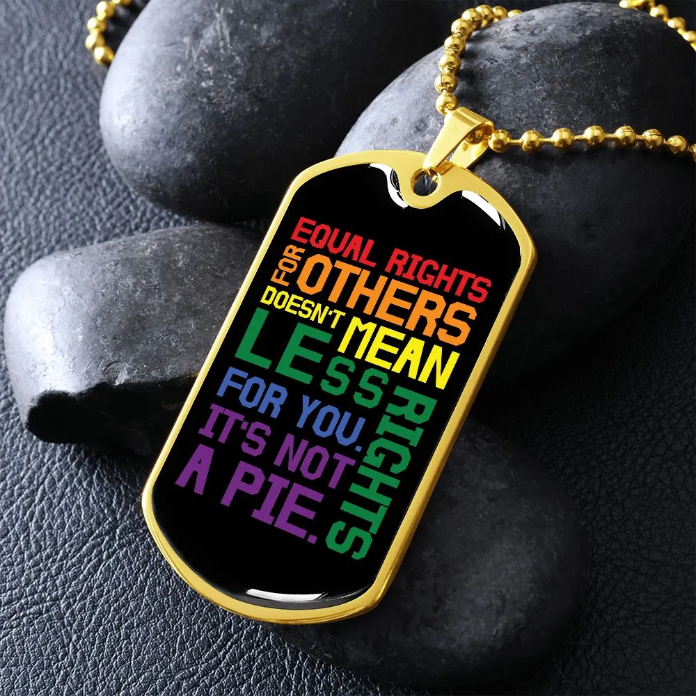 Equal Rights Dog Tag Necklace | Gay Pride Rainbow Necklace