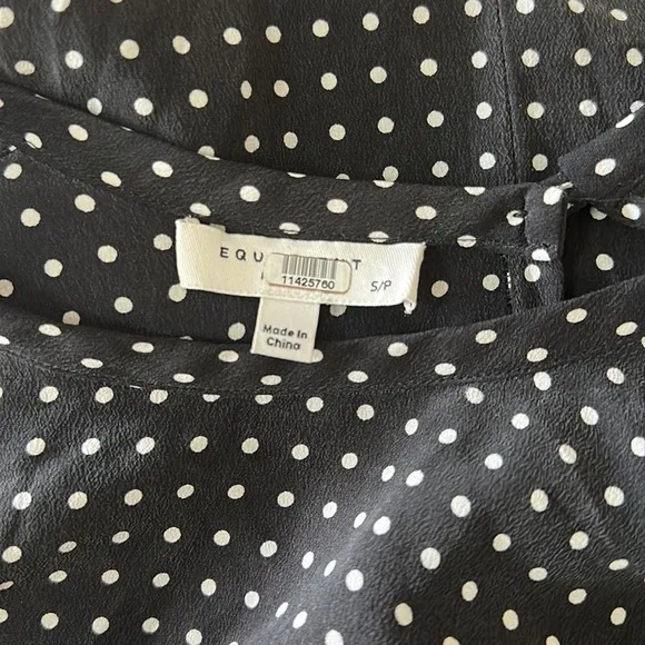 Equipment 100% Silk Polka Dot Mari Mini Dress size Small