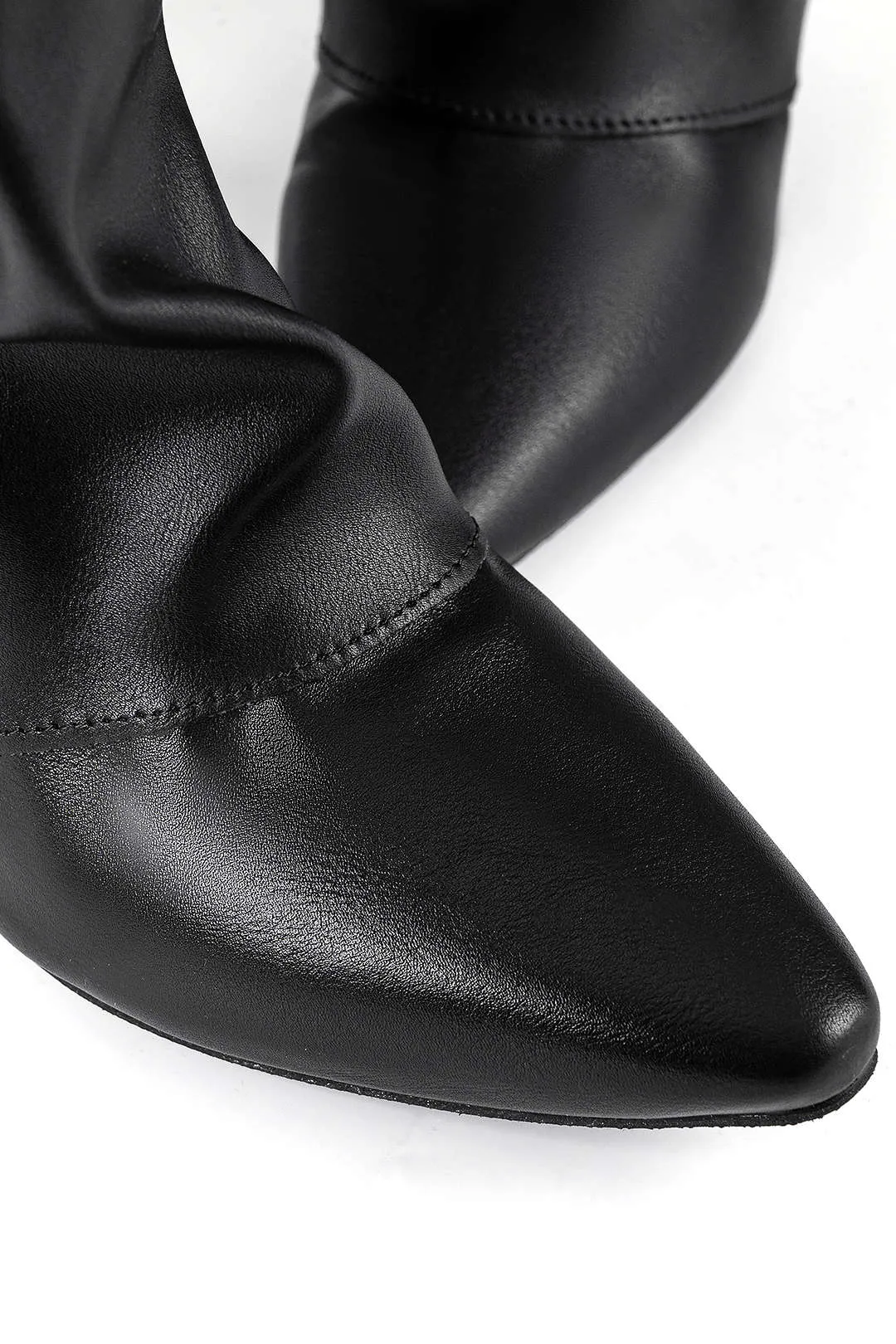 Esther - Elegant Almond Toe Woman's Mid Calf Boots
