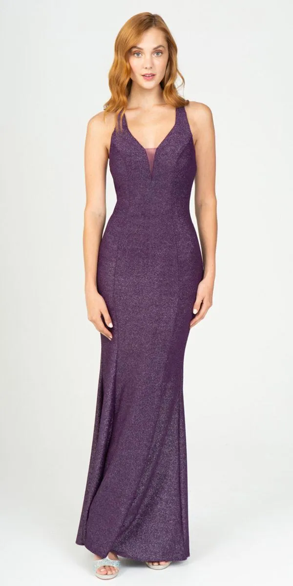 Eureka 8010 V-Neck Mermaid Long Dress Strappy Back