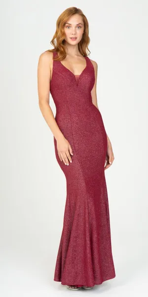 Eureka 8010 V-Neck Mermaid Long Dress Strappy Back