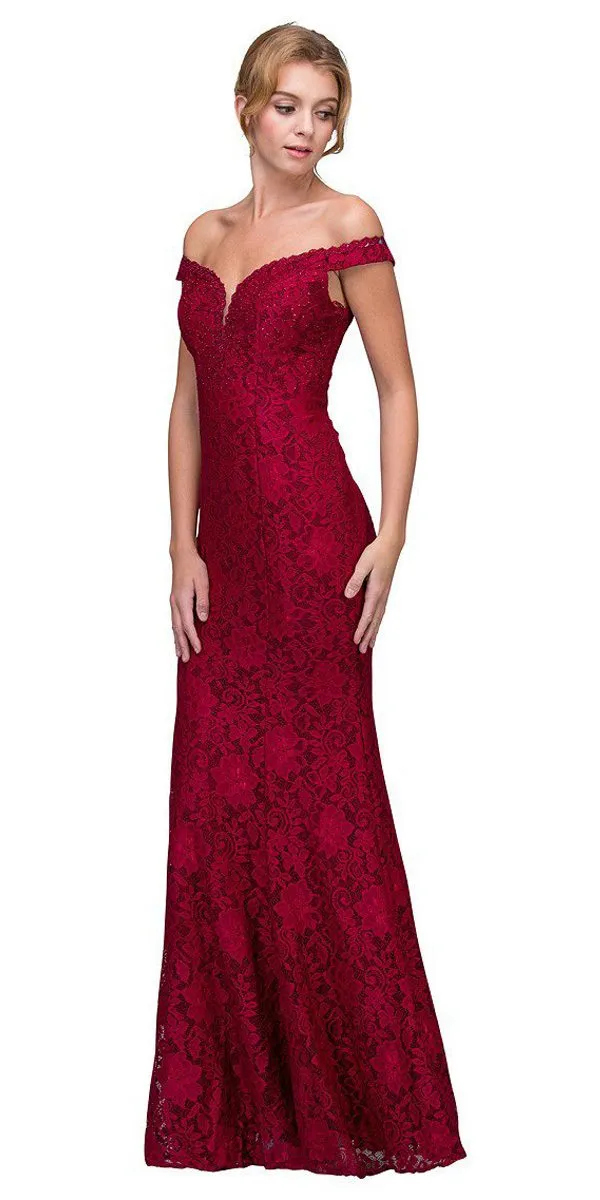Eureka 8050 Mermaid Style Long Formal Dress Off Shoulder