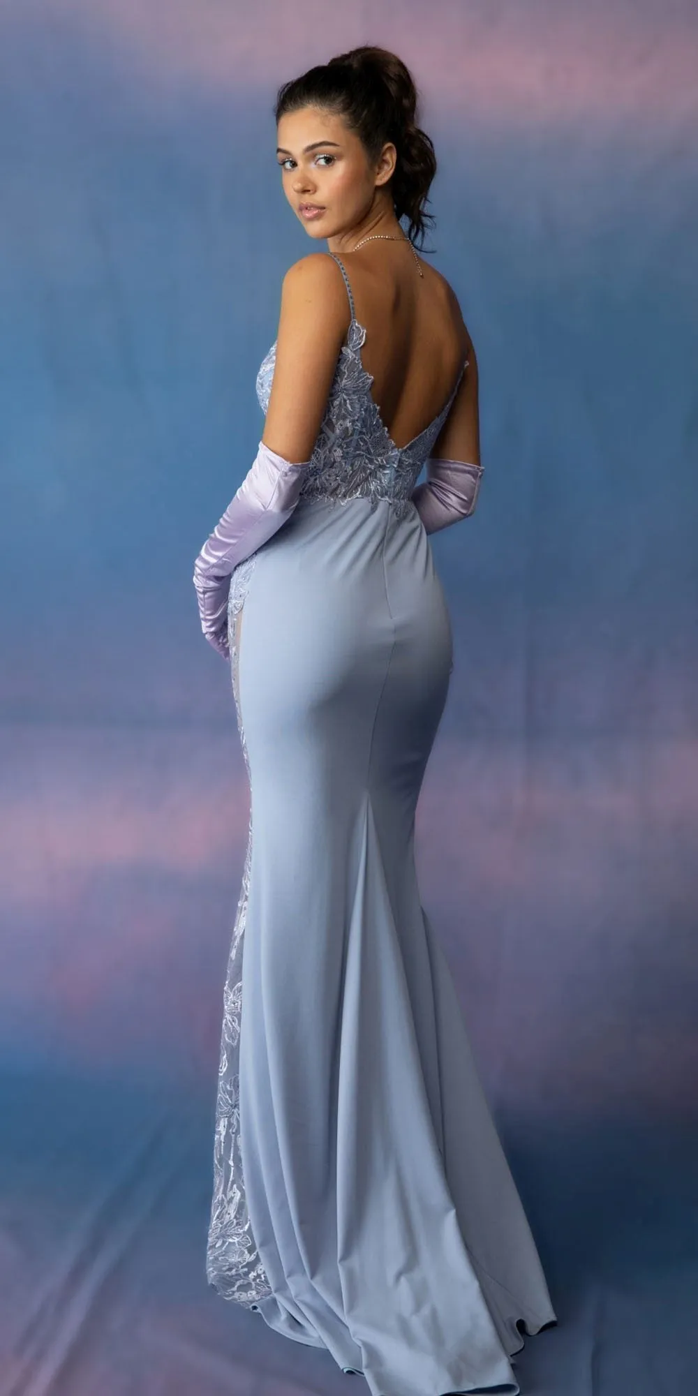 Eureka 9889 Long Mermaid Gown with Side Slit