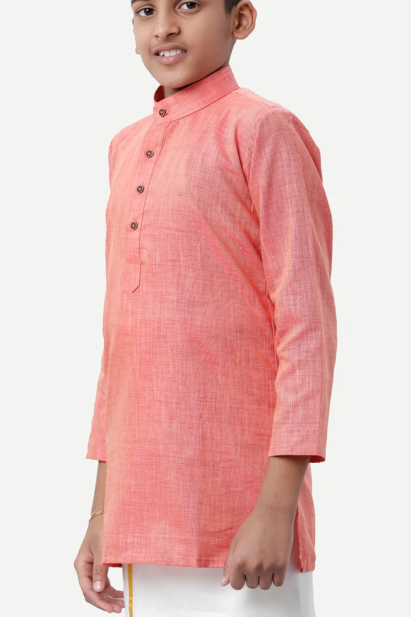 Exotic - Soft Orange Kurta For Kids | Uathayam