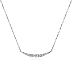 Gabriel & Co. Graduating Curved Diamond Bar Necklace