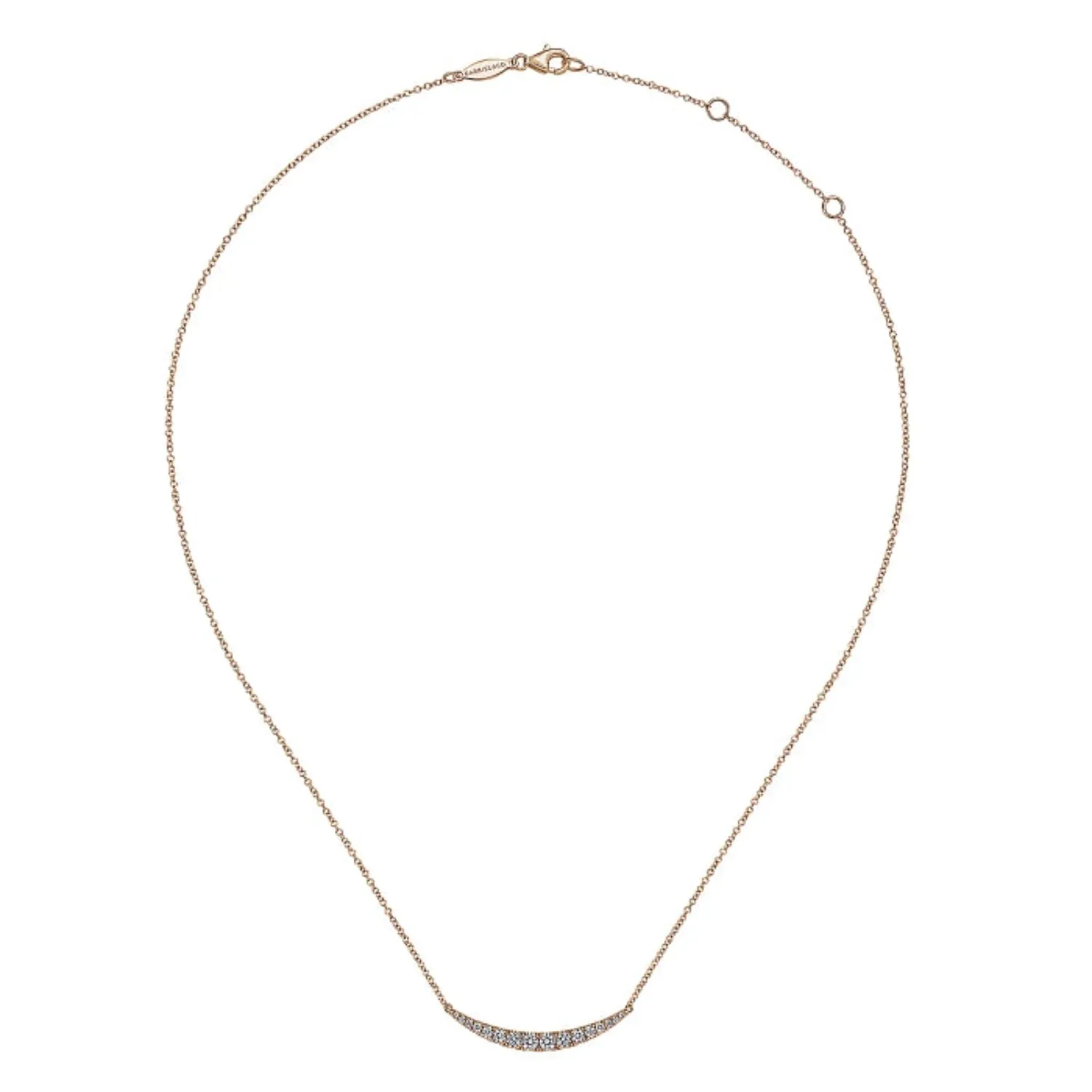 Gabriel & Co. Graduating Curved Diamond Bar Necklace
