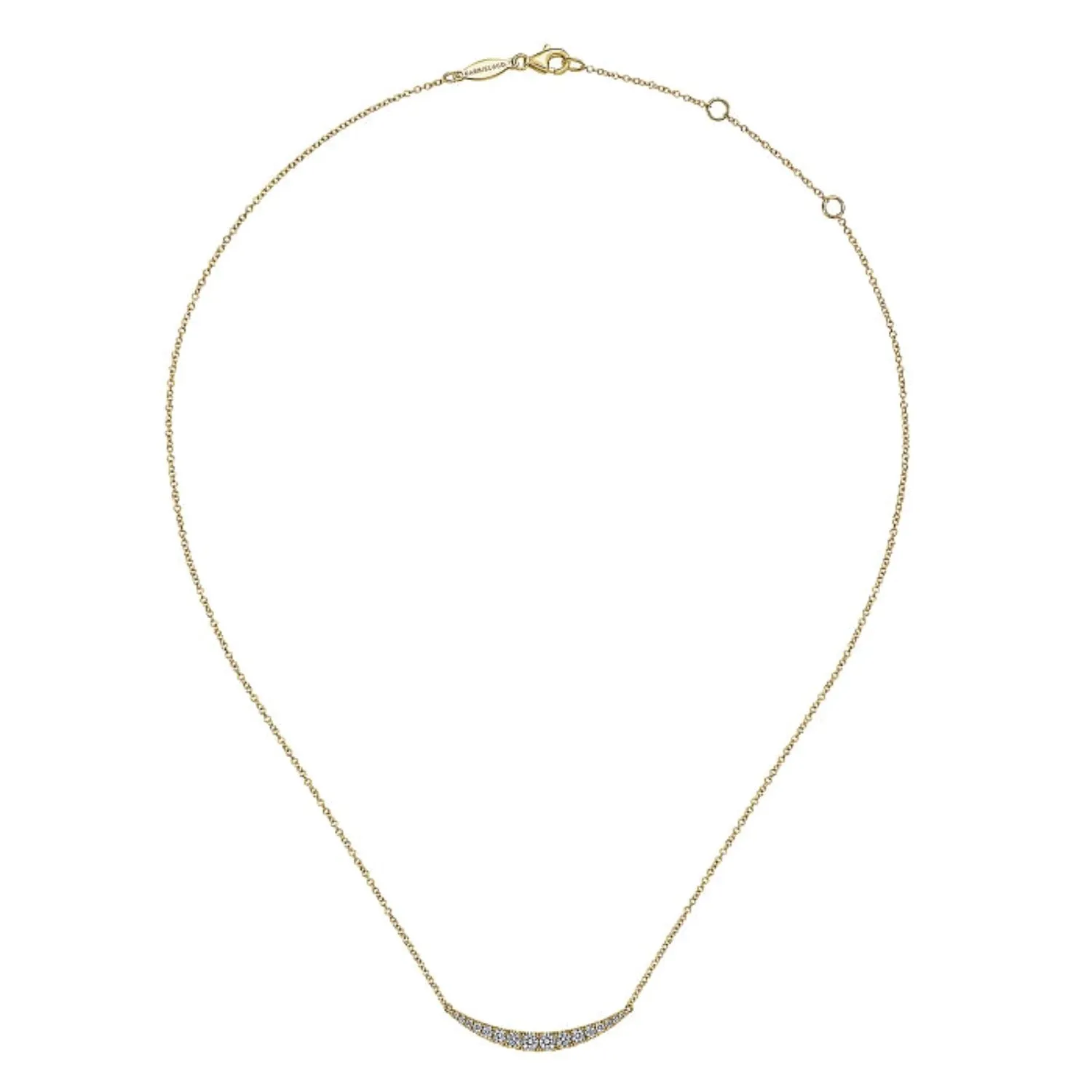 Gabriel & Co. Graduating Curved Diamond Bar Necklace
