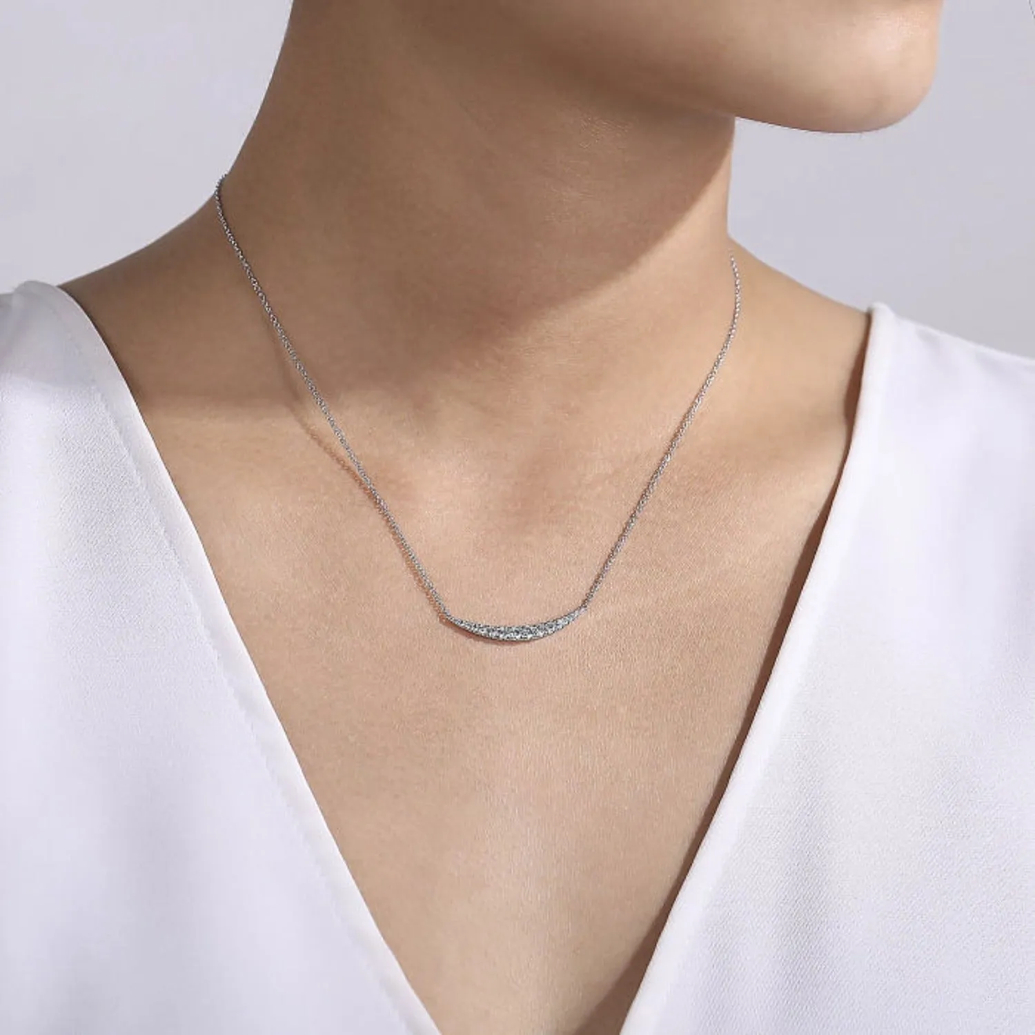 Gabriel & Co. Graduating Curved Diamond Bar Necklace