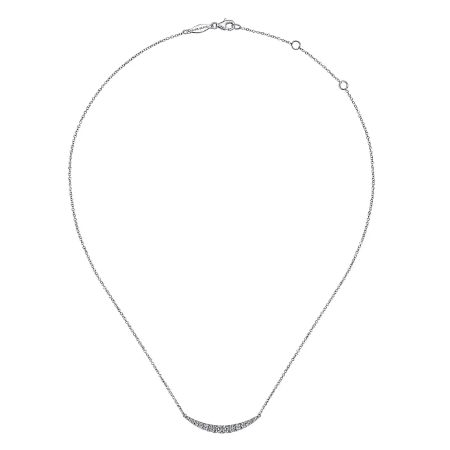 Gabriel & Co. Graduating Curved Diamond Bar Necklace