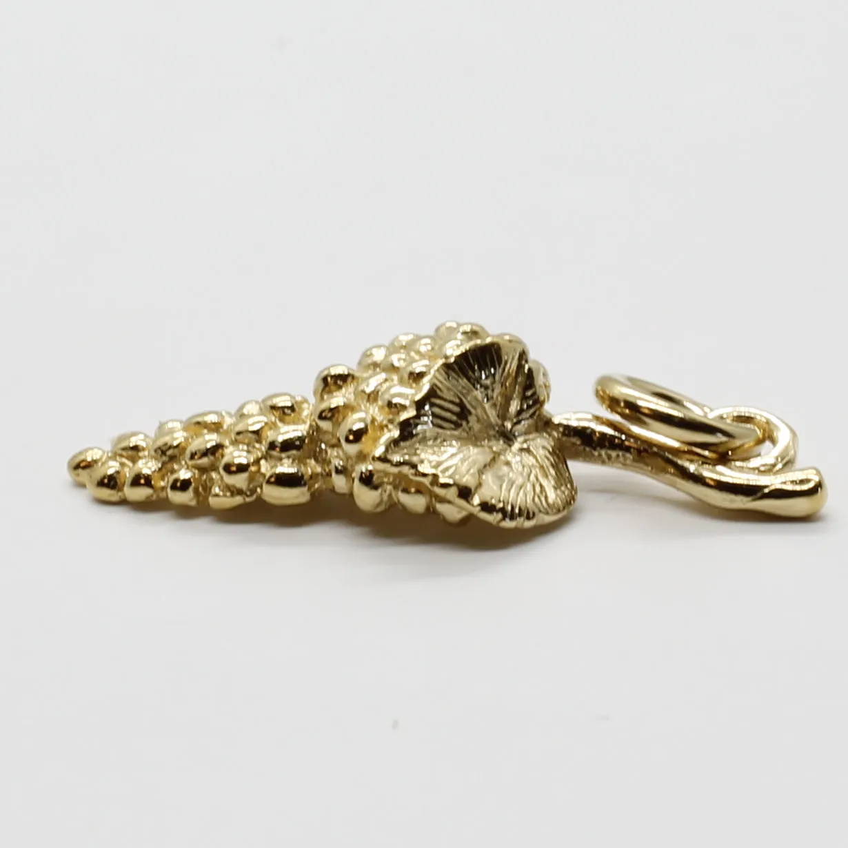 Gold Vermeil Grape Cluster Charm with small Grape Leaf