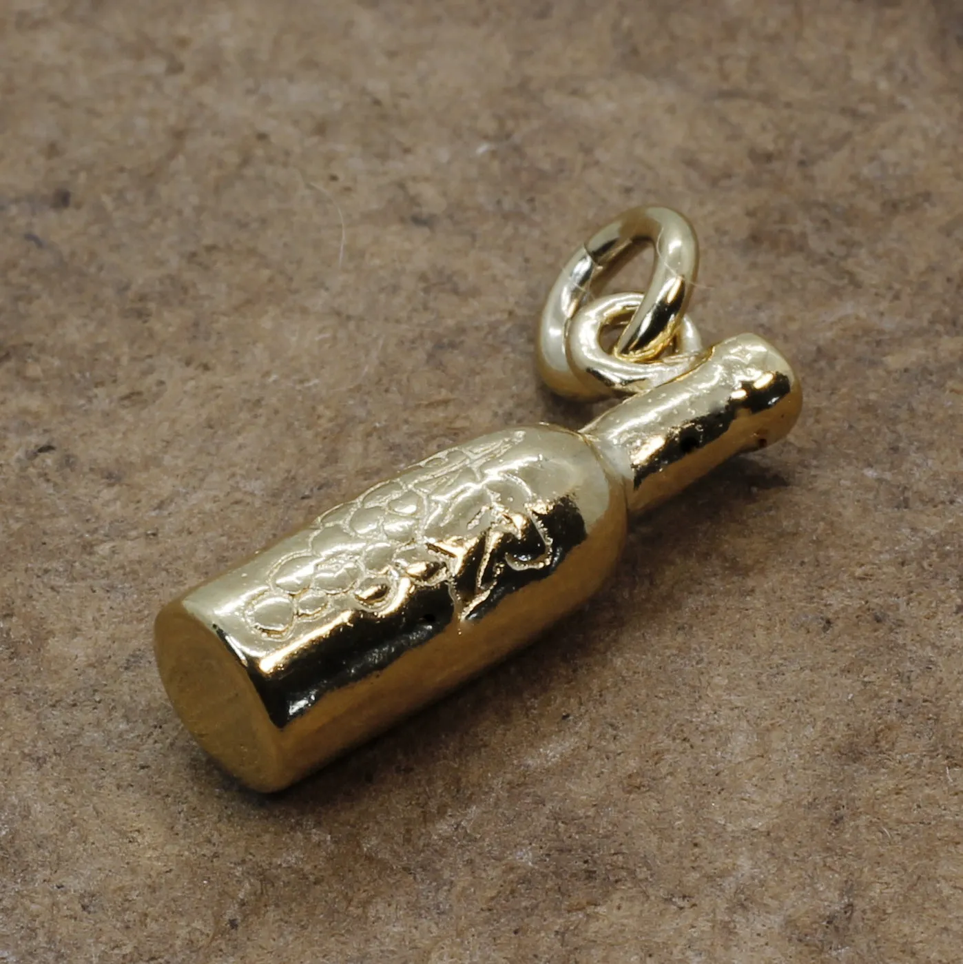 Gold Wine Bottle Charm for Wine Lover