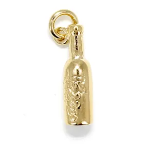 Gold Wine Bottle Charm for Wine Lover