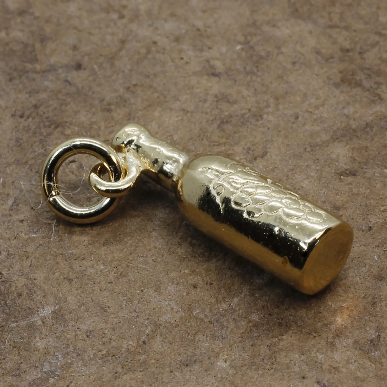 Gold Wine Bottle Charm for Wine Lover