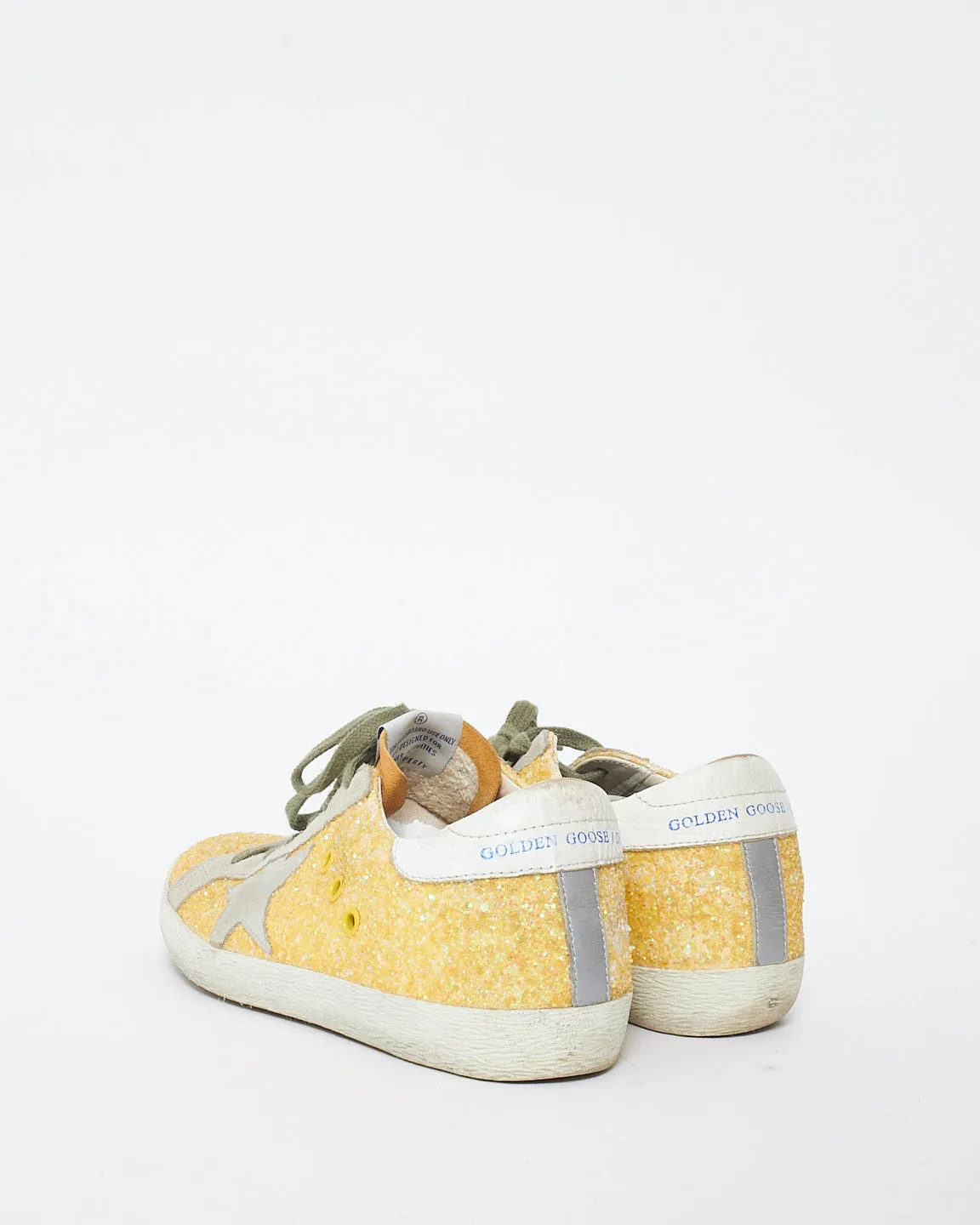 Golden Goose Yellow Glitter Superstar Sneakers - 37