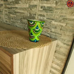 Green Mandala Decorative Glass