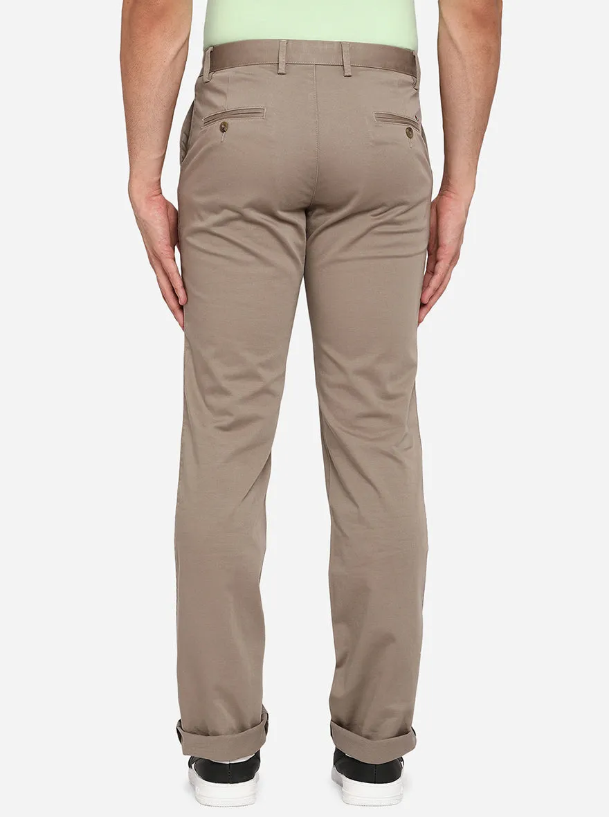 Grey Solid Slim Fit Casual Trouser | Greenfibre