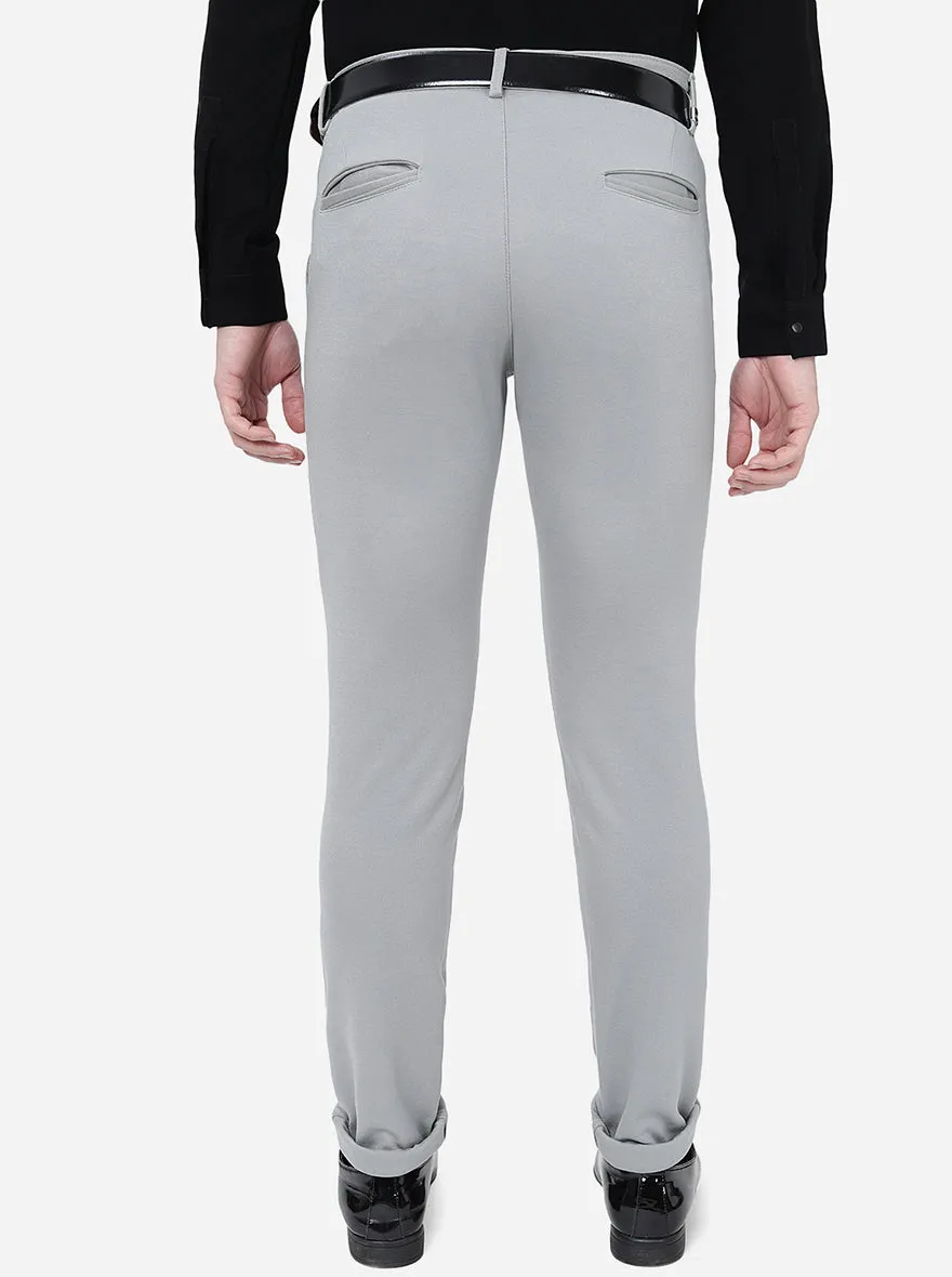 Grey Solid Slim Fit Club Wear Trouser | JB Studio