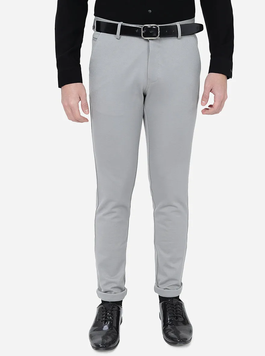 Grey Solid Slim Fit Club Wear Trouser | JB Studio