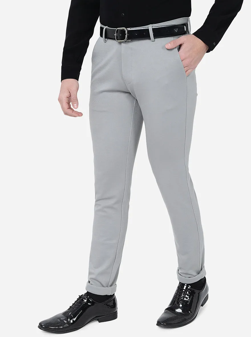 Grey Solid Slim Fit Club Wear Trouser | JB Studio