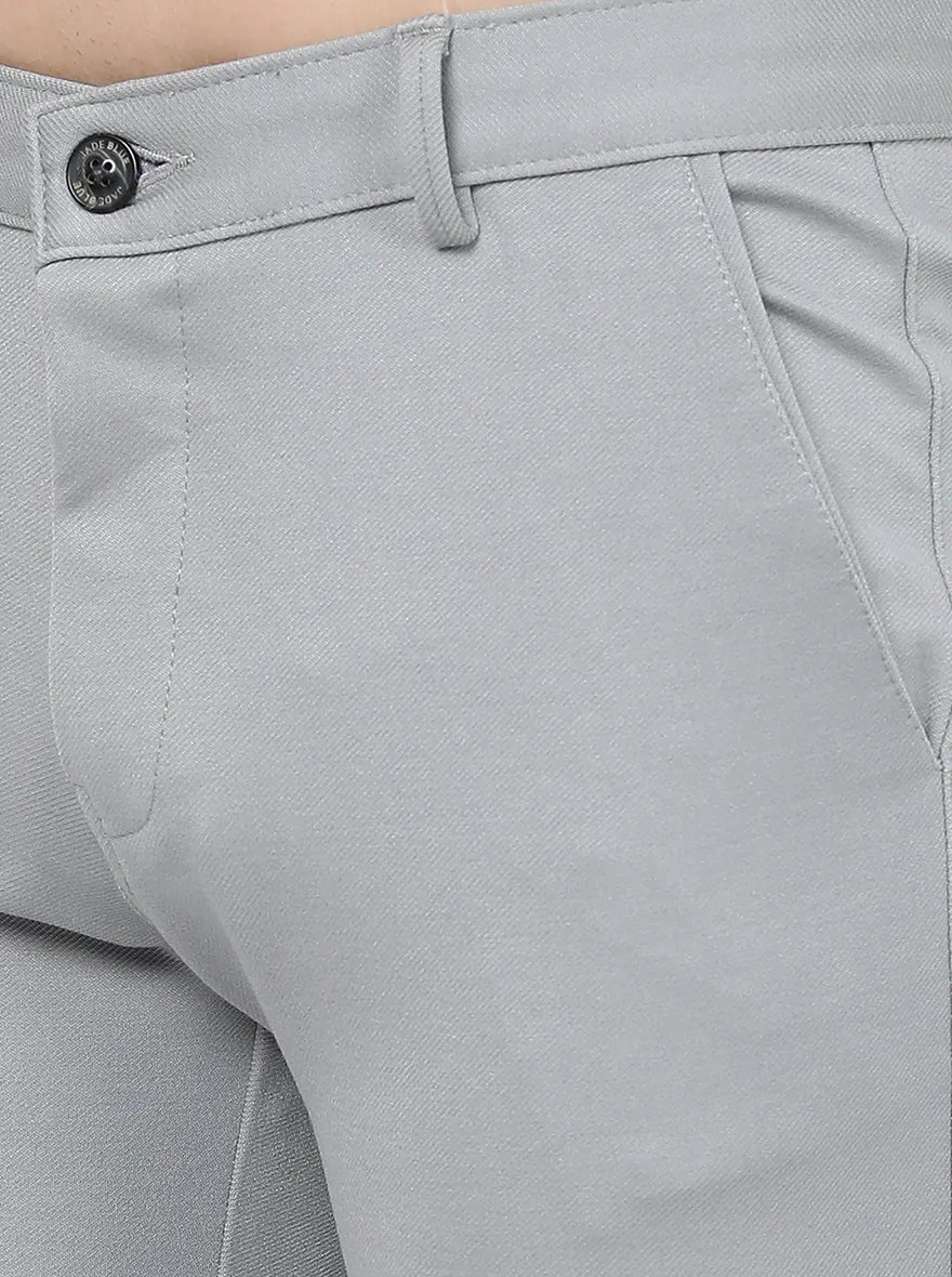 Grey Solid Slim Fit Club Wear Trouser | JB Studio