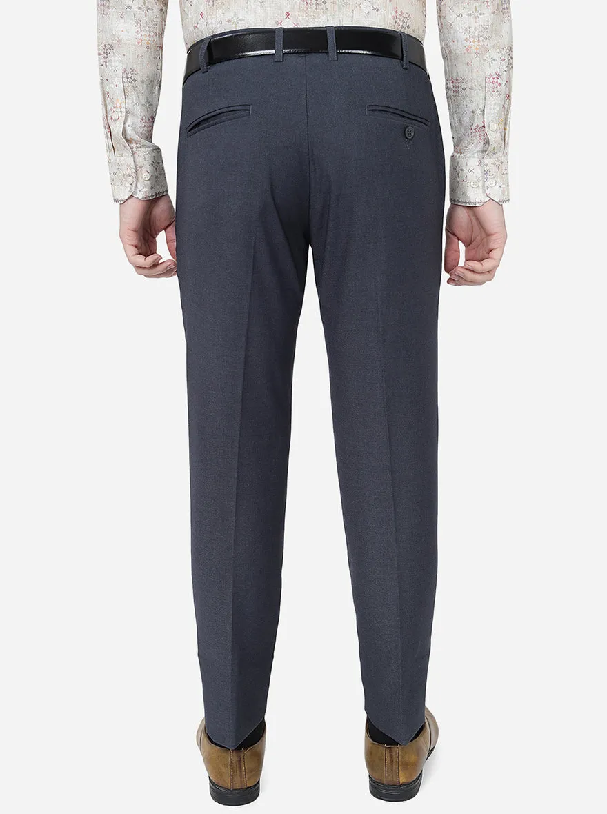 Grey Solid Super Slim Fit Formal Trouser | JadeBlue