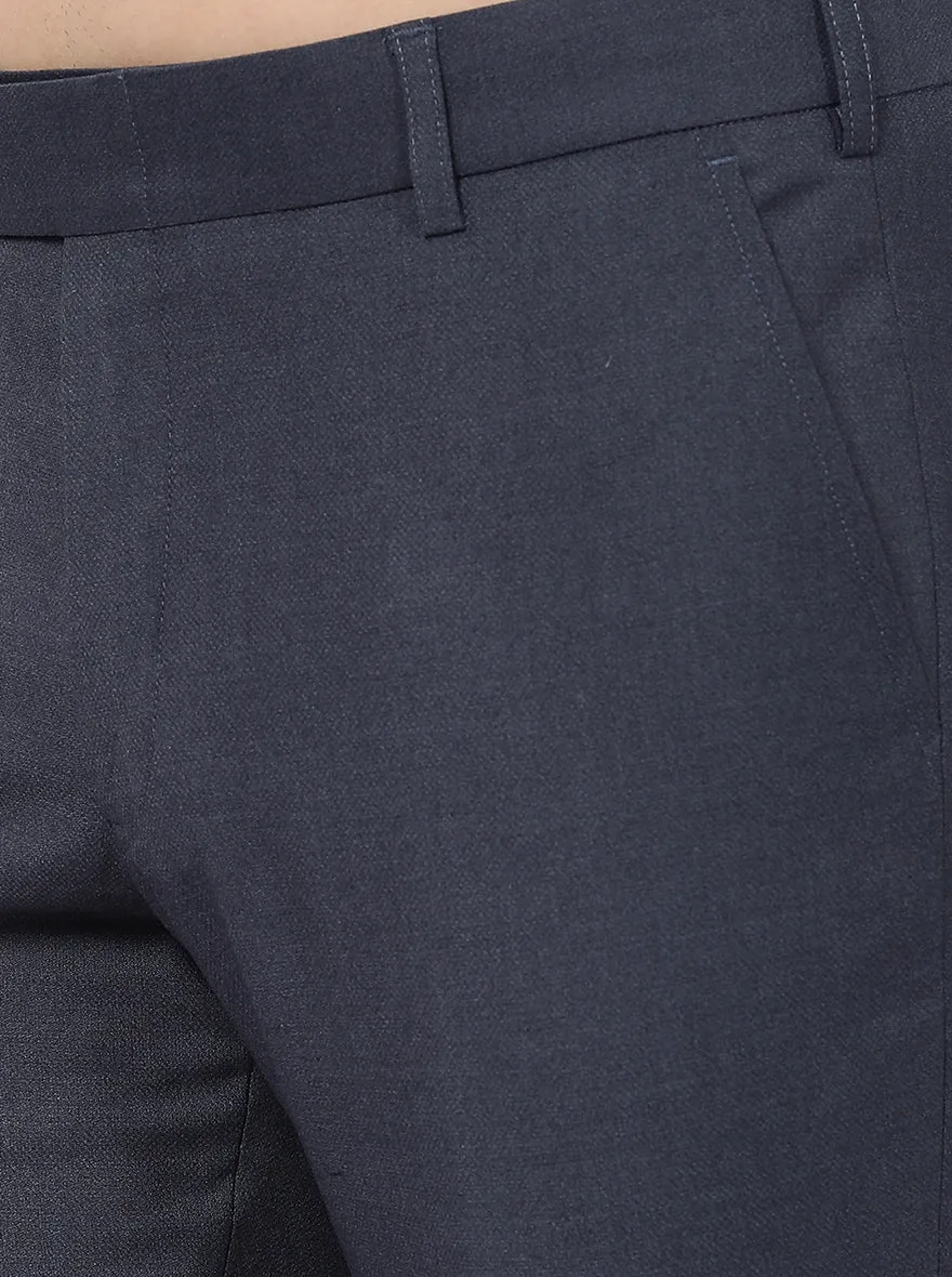 Grey Solid Super Slim Fit Formal Trouser | JadeBlue