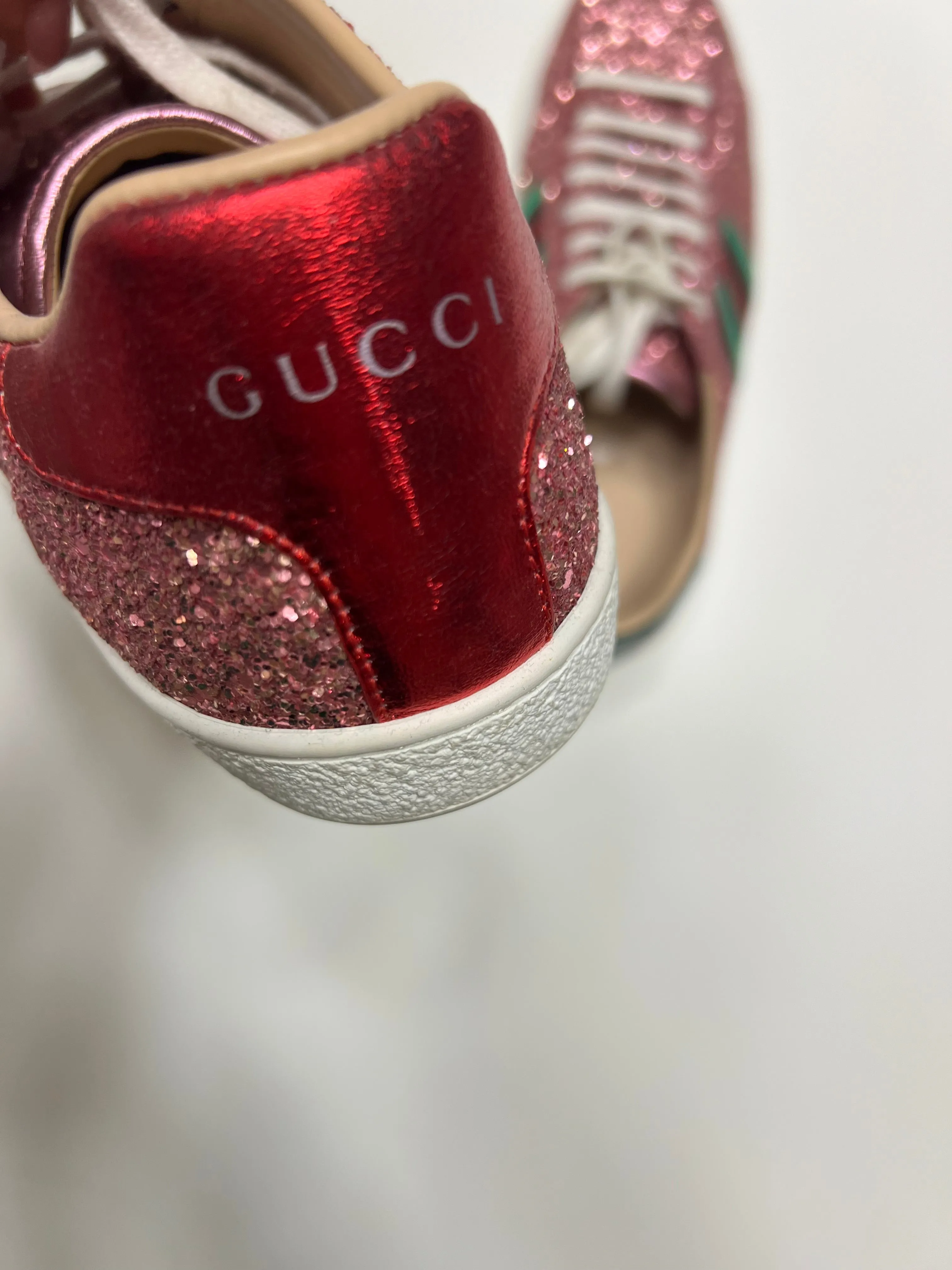 Gucci Pink Glitter Trainers