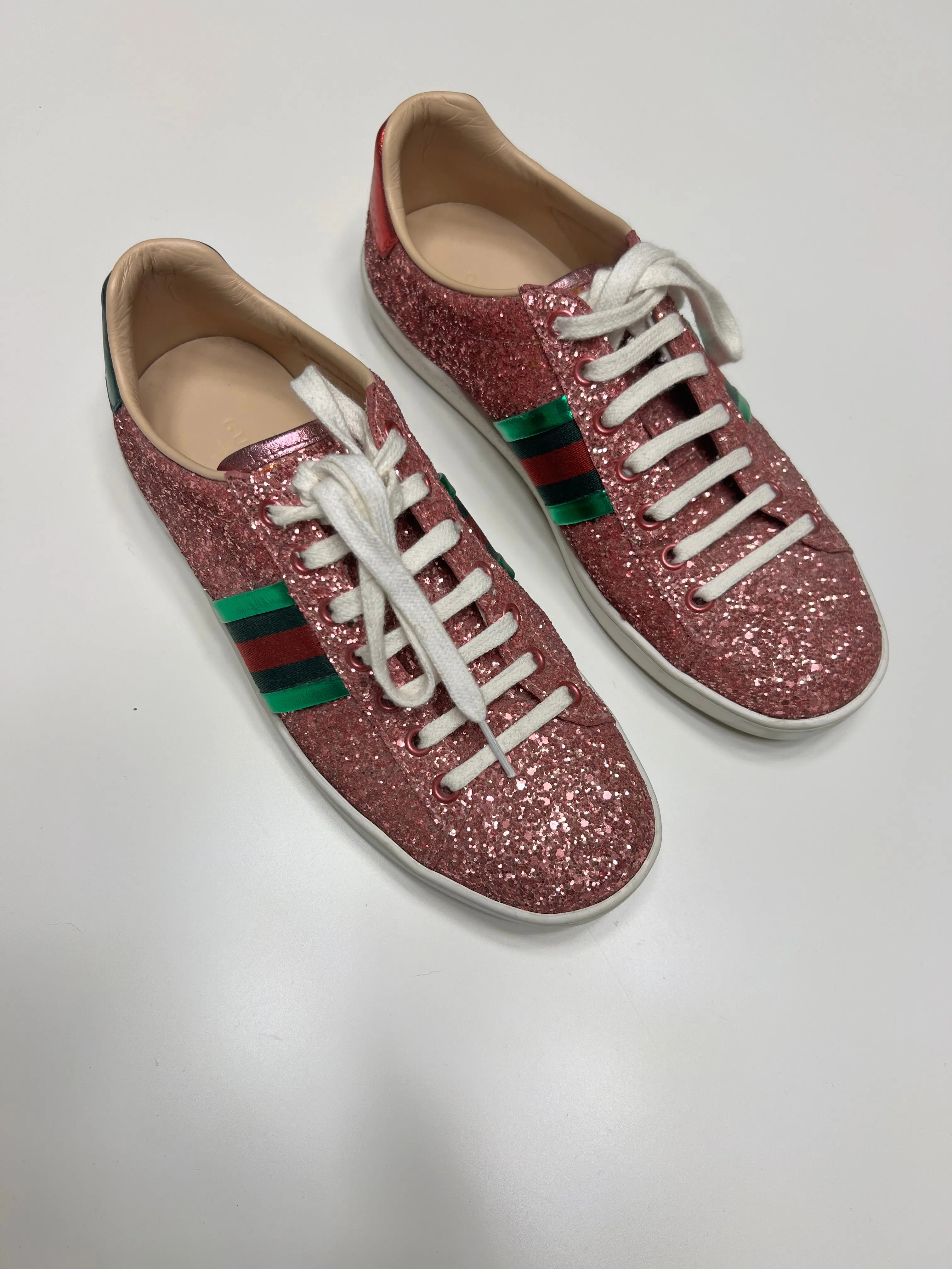 Gucci Pink Glitter Trainers