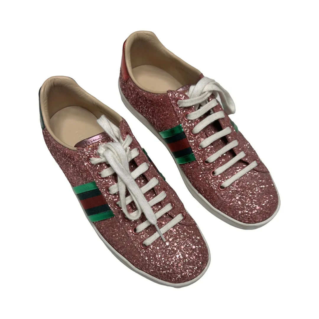 Gucci Pink Glitter Trainers