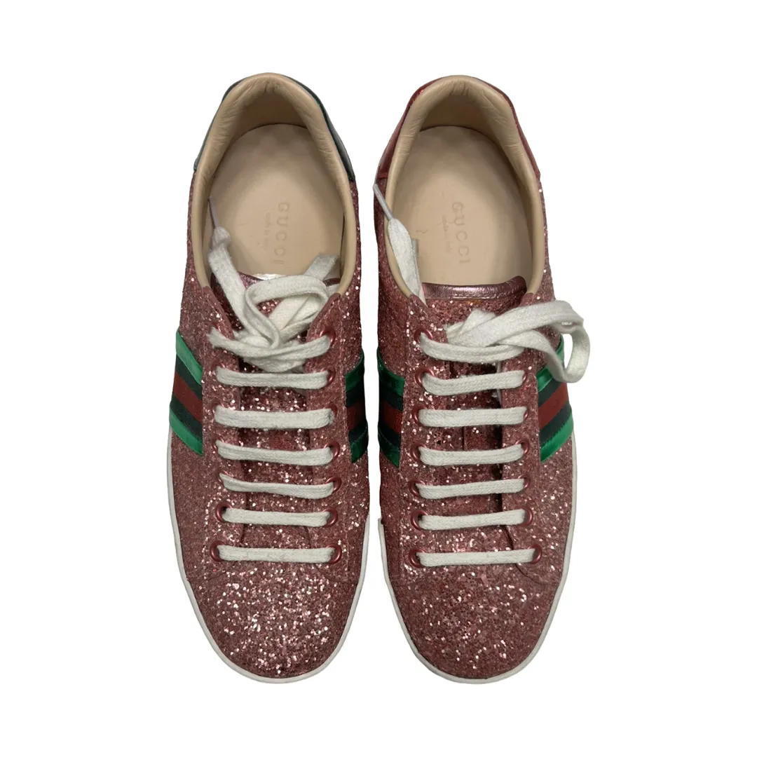 Gucci Pink Glitter Trainers