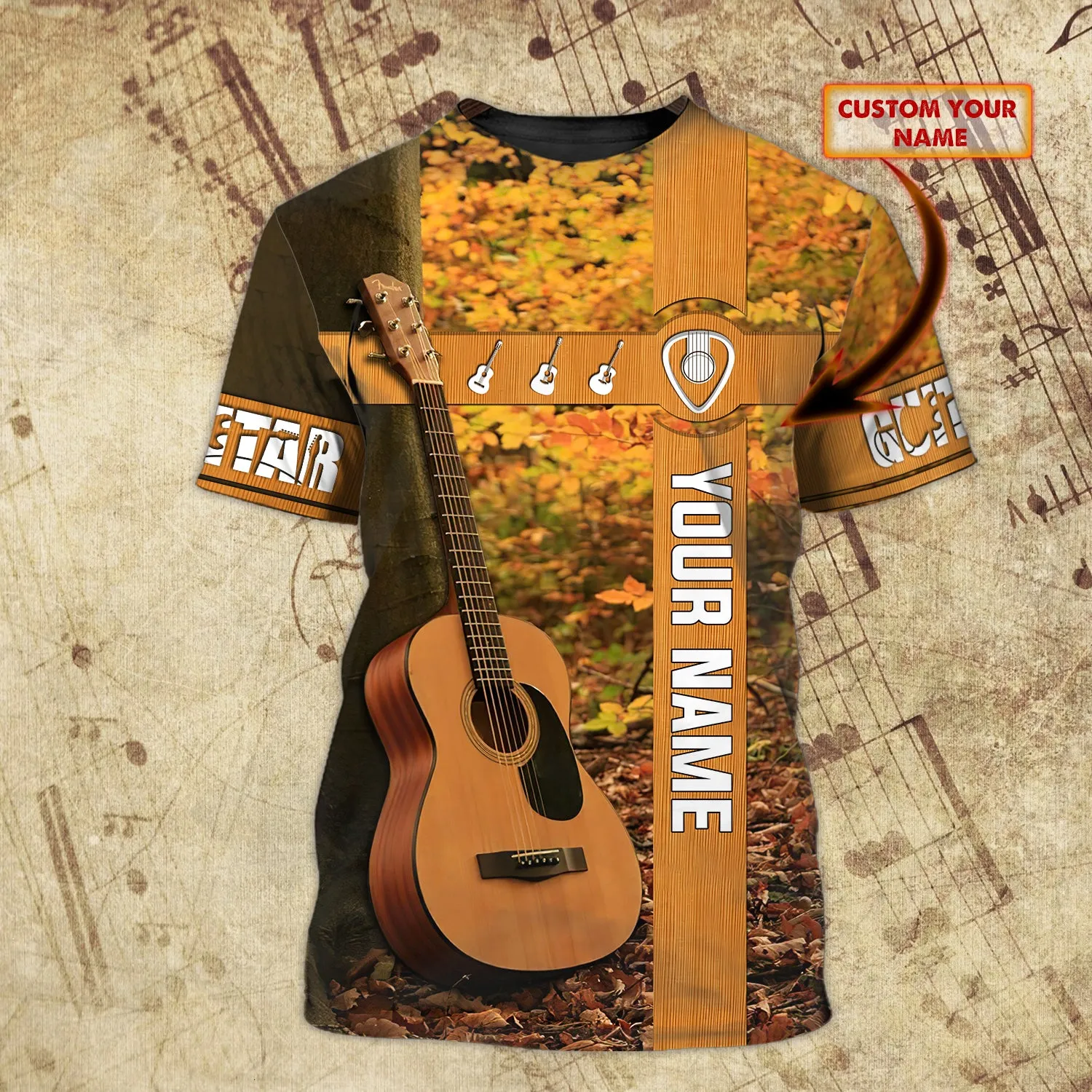 GUITAR - Personalized Name 3D Tshirt 3979 - BY97