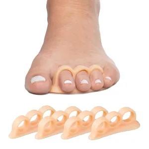 Hammertoe Corrector Gel Toe Straighteners with 3 Separator Loops - Realign Bent, Crooked, Curled, Claw, Hammer Toes - Cushion Crest for Men and Women - Beige